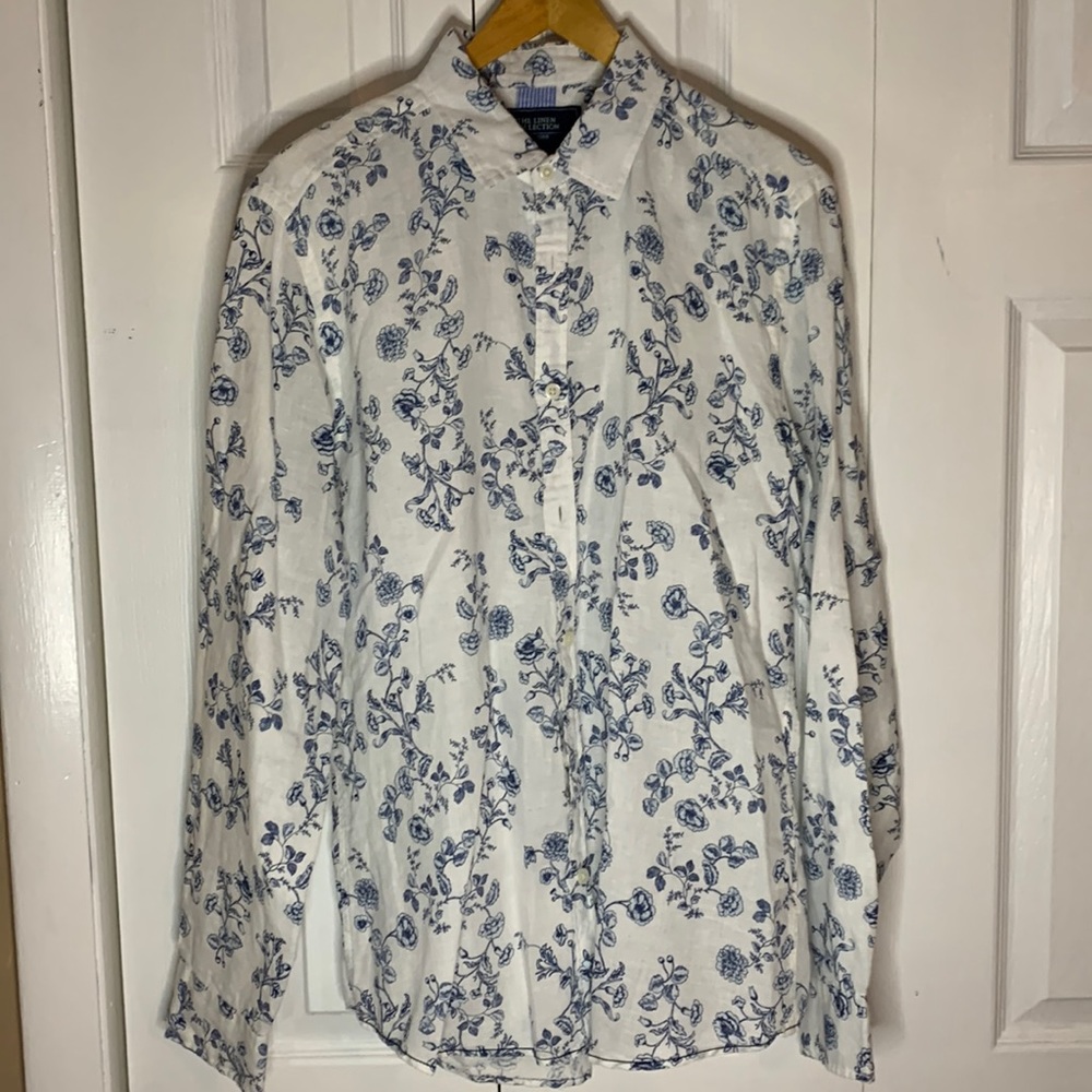 Springfield - The Linen Collection Flower Pattern Button down (L)